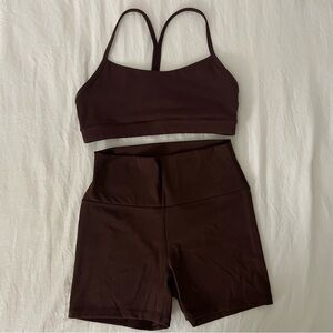 Brown CRZ Yoga Amazon Workout Set Size Small Top Medium Bottoms